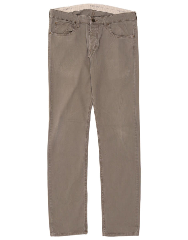 Lee Mens Powell Slim Casual Trousers W33 L34 Grey Cotton