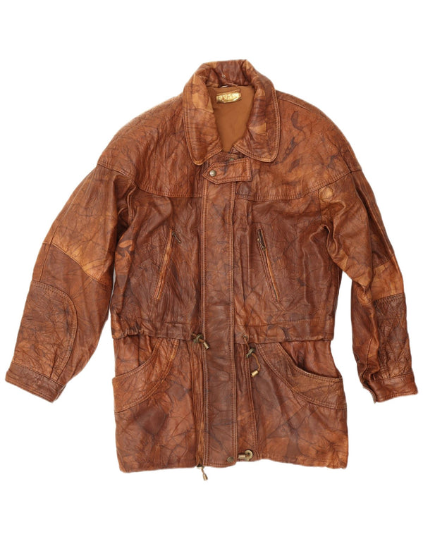 Giacca in pelle vintage da uomo UK 40 grande marrone