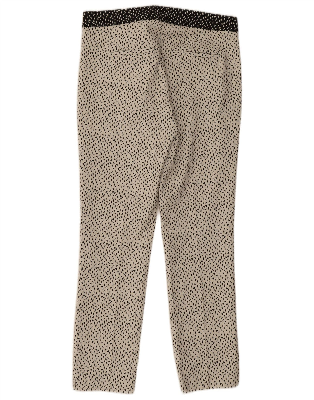Pantaloni casual slim da donna Zara grandi W30 L27 poliestere maculato bianco