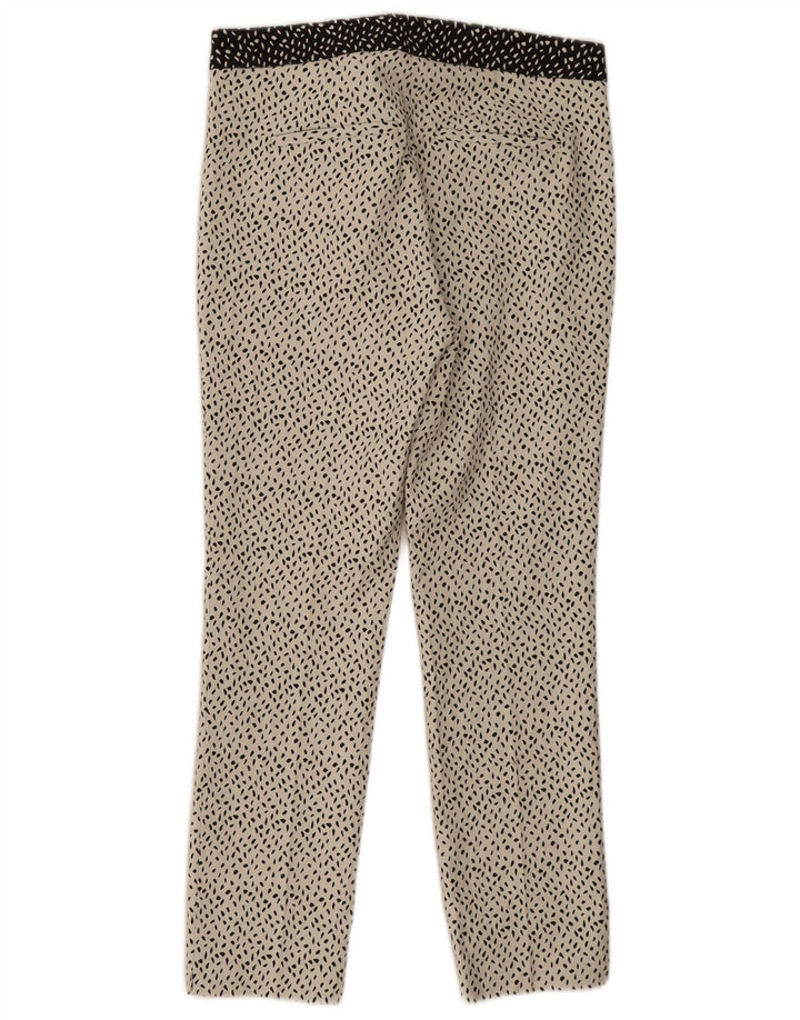 Pantaloni casual slim da donna Zara grandi W30 L27 poliestere maculato bianco