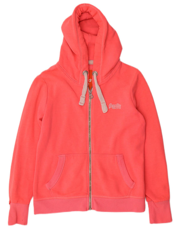 Maglione con cappuccio e zip da donna SUPERDRY UK 18 XL Poliestere rosa