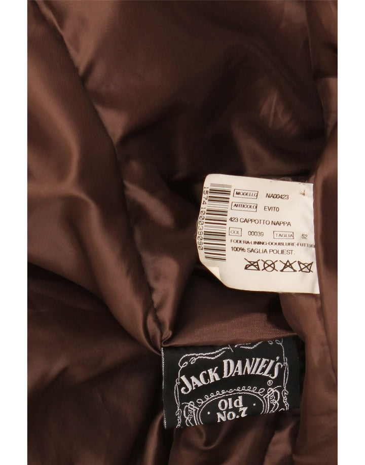 Cappotto in pelle da uomo Jack Daniels IT 52 XL in pelle marrone