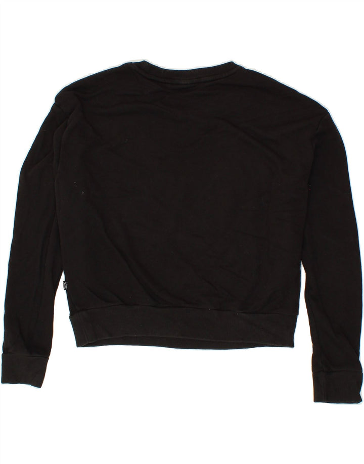PUMA Womens Oversized Crop Sweatshirt Jumper UK 10 Small Black Colourblock Vintage Puma and Second-Hand Puma from Messina Hembry 
