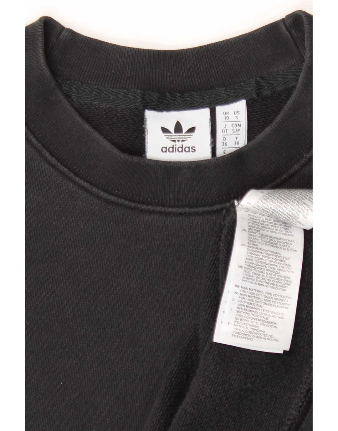 Felpa oversize grafica da donna Adidas UK 10 piccola in cotone nero