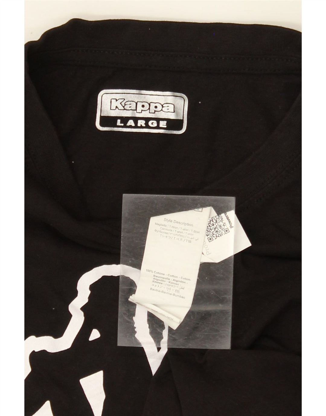 T-shirt grafica da uomo KAPPA Top grande in cotone nero