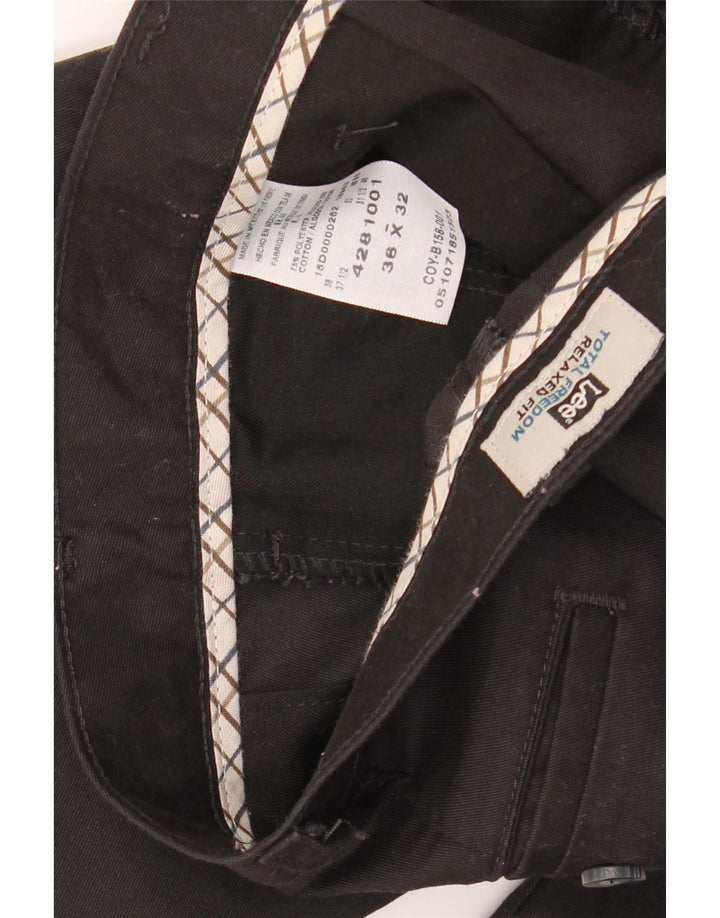 LEE Mens Total Freedom Relaxed Fit Chino Trousers W38 L32 Black Polyester Vintage Lee and Second-Hand Lee from Messina Hembry 