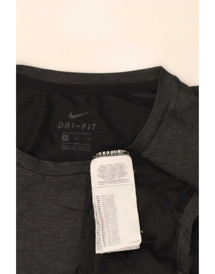 T-shirt Nike Dri Fit da uomo in poliestere chiazzato grigio medio