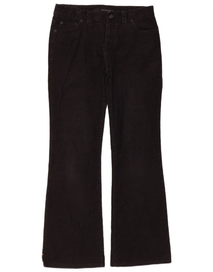 Pantaloni da donna in velluto a coste Bootcut Calvin Klein US 8 Medium W32 L31 Neri