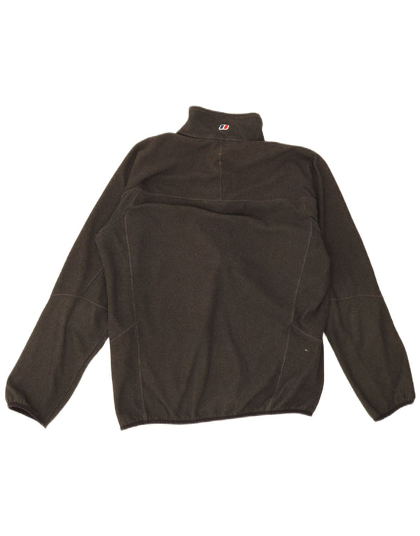 Maglione in pile da uomo Berghaus con zip e collo, grande, in poliestere chiazzato verde