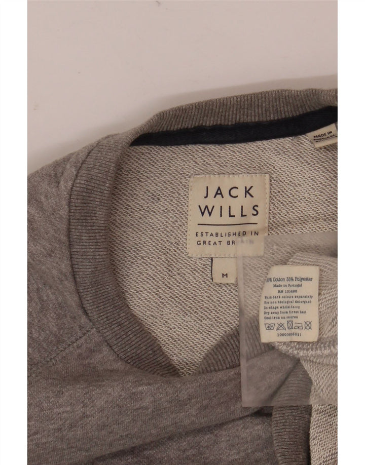 Felpa grafica da uomo Jack Wills Maglione cotone chiazzato grigio medio