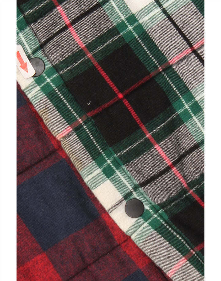 Zara Camicia da uomo in flanella da boscaiolo in cotone scozzese medio multicolore