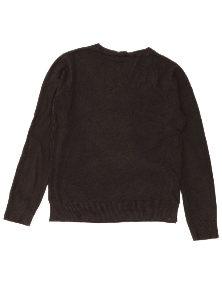 Maglione maglione girocollo da donna Marks & Spencer UK 12 medio acrilico nero