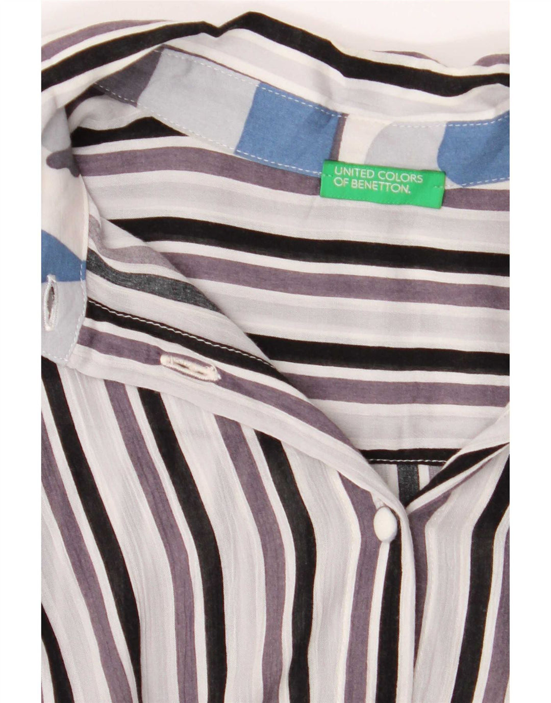 Camicia da donna Benetton UK 14 a righe multicolori medie
