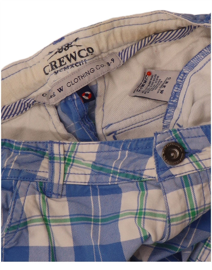Crew Clothing Pantaloncini cargo da ragazzo 8-9 anni W24 Cotone a quadri blu