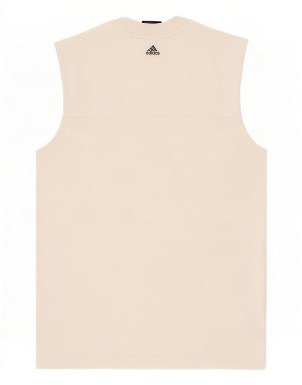Canotta da uomo Adidas piccola in cotone a righe bianche
