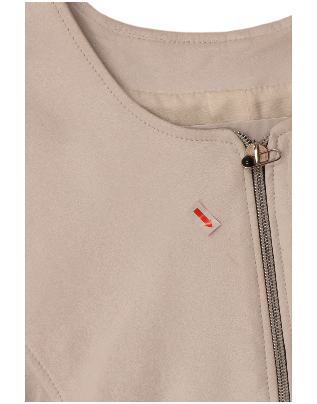 Gilet in pelle da donna VINTAGE UK 12 medio bianco