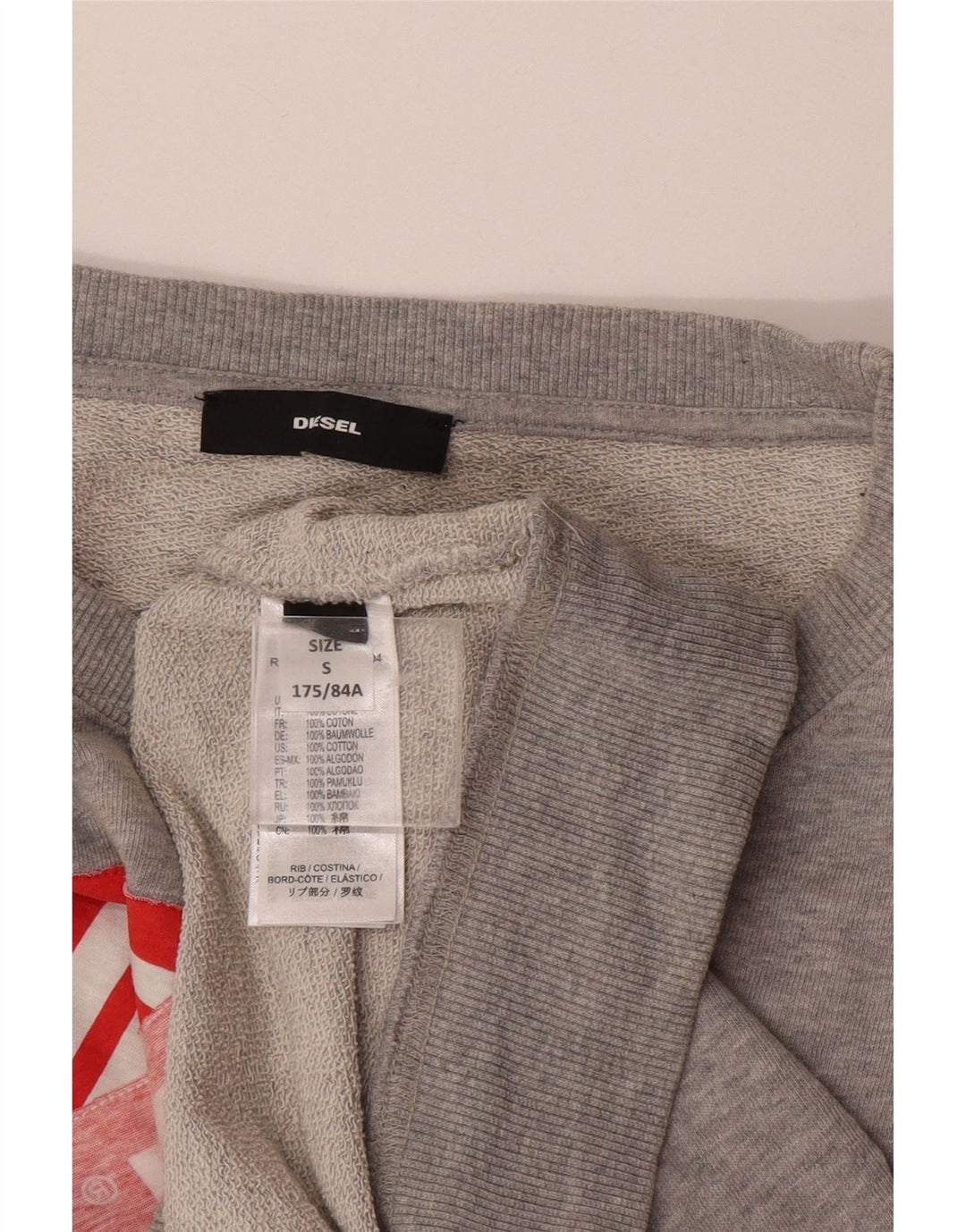Diesel Felpa con grafica da uomo Maglione piccolo in cotone grigio