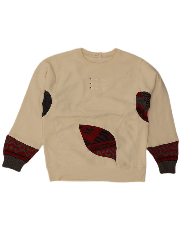 Felpa con grafica da donna Champion UK 16 Large Off White Colourblock