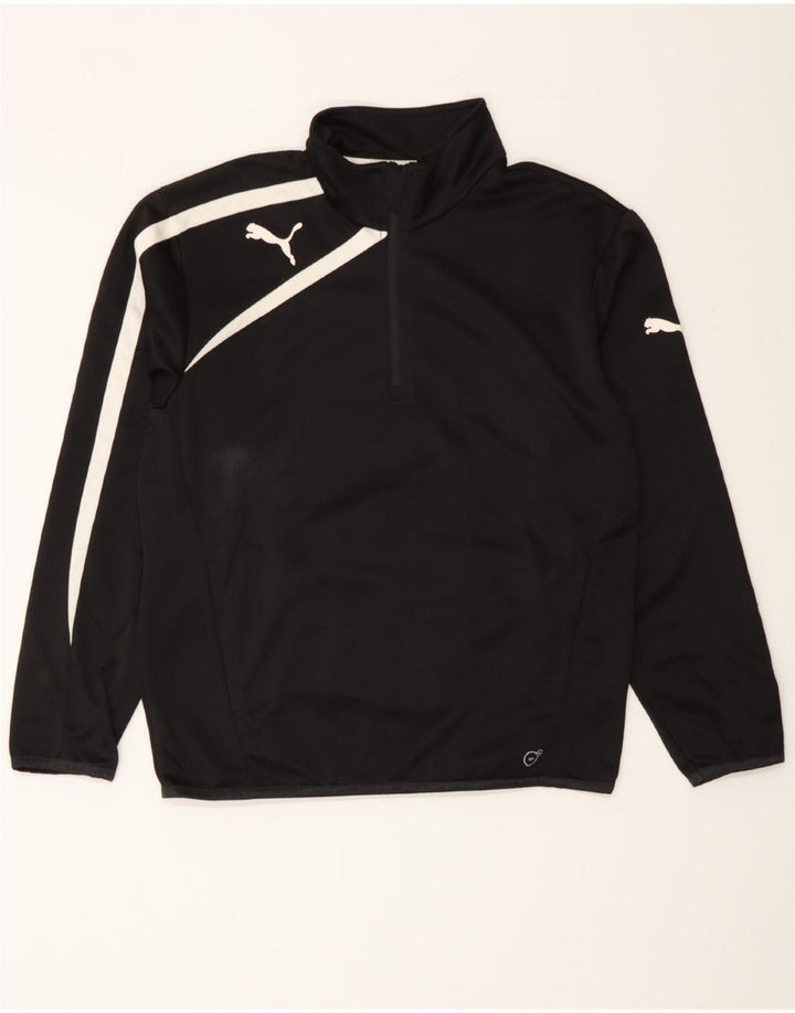 PUMA Mens Zip Neck Pullover Tracksuit Top Small Black Vintage Puma and Second-Hand Puma from Messina Hembry 