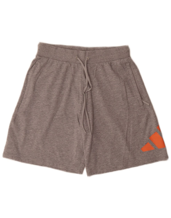 Pantaloncini sportivi Adidas da donna con vestibilità rilassata grafica UK 14 cotone grigio medio