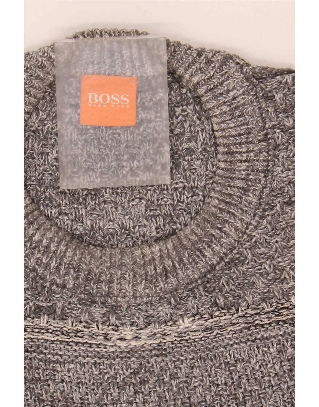 Maglione maglione girocollo da uomo Hugo Boss grande cotone grigio