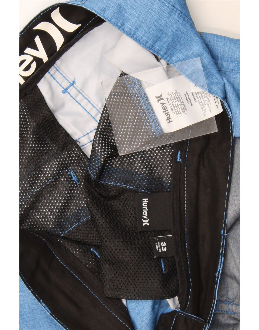 Pantaloncini chino da uomo Hurley W33 poliestere a righe blu medio