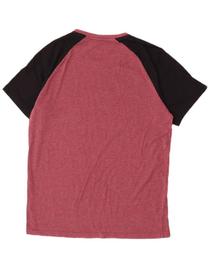 T-shirt regolare da uomo a maniche corte Bench, taglia grande, in cotone color block rosso