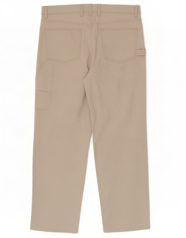 Pantaloni cargo dritti da uomo vintage IT 50 Large W34 L30 in cotone beige