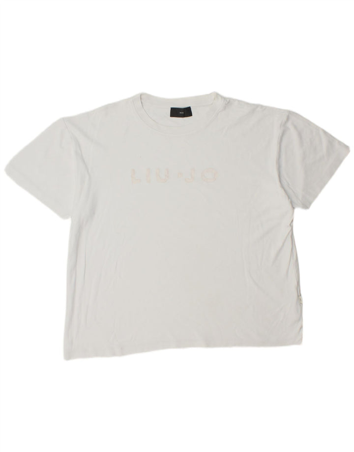 T-shirt grafica da uomo LIU JO Top XL in cotone bianco
