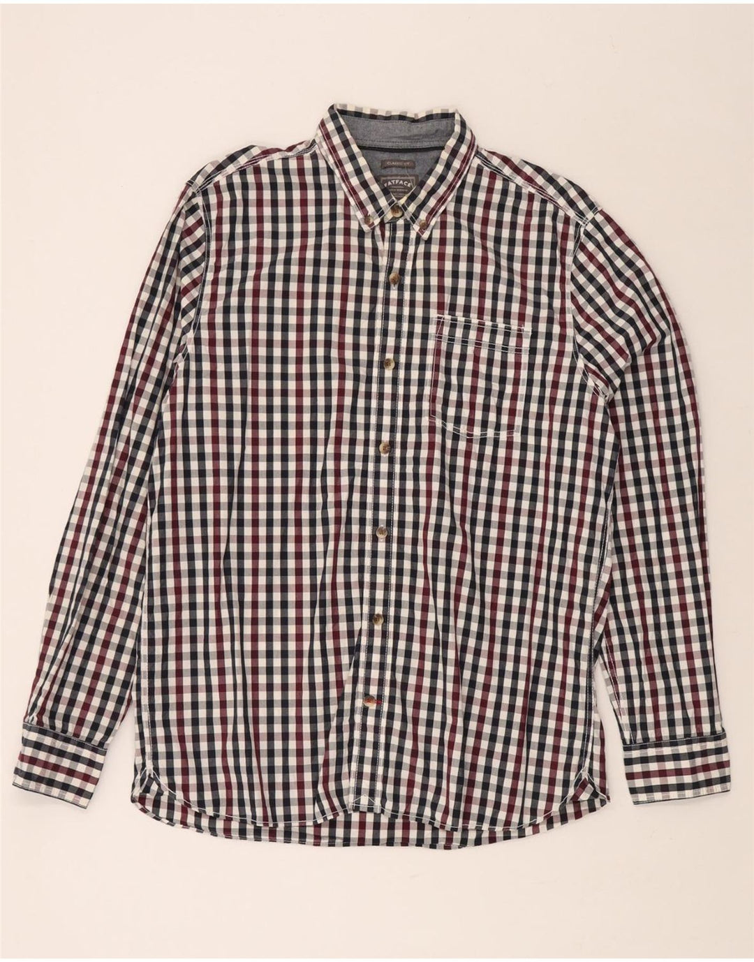 FAT FACE Camicia da uomo classica vestibilità grande in cotone a quadri multicolore