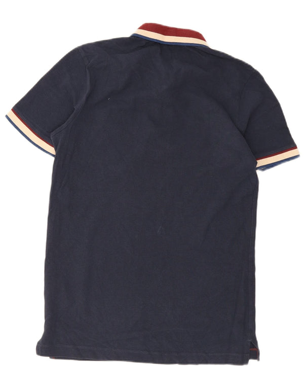 Polo da uomo Jack & Jones piccola in cotone color block blu navy
