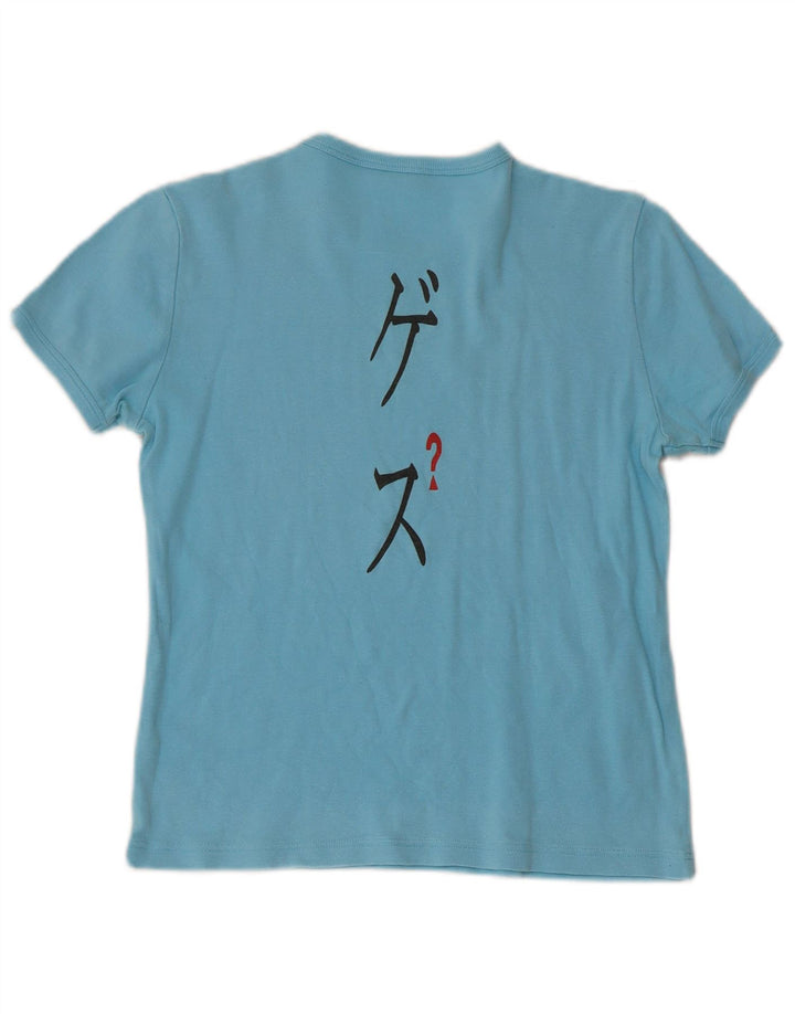 T-shirt grafica GUESS per bambina 13-14 anni in cotone blu