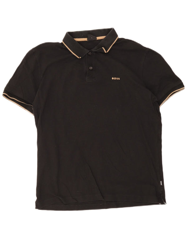 Polo da uomo slim fit Hugo Boss a righe nere grandi