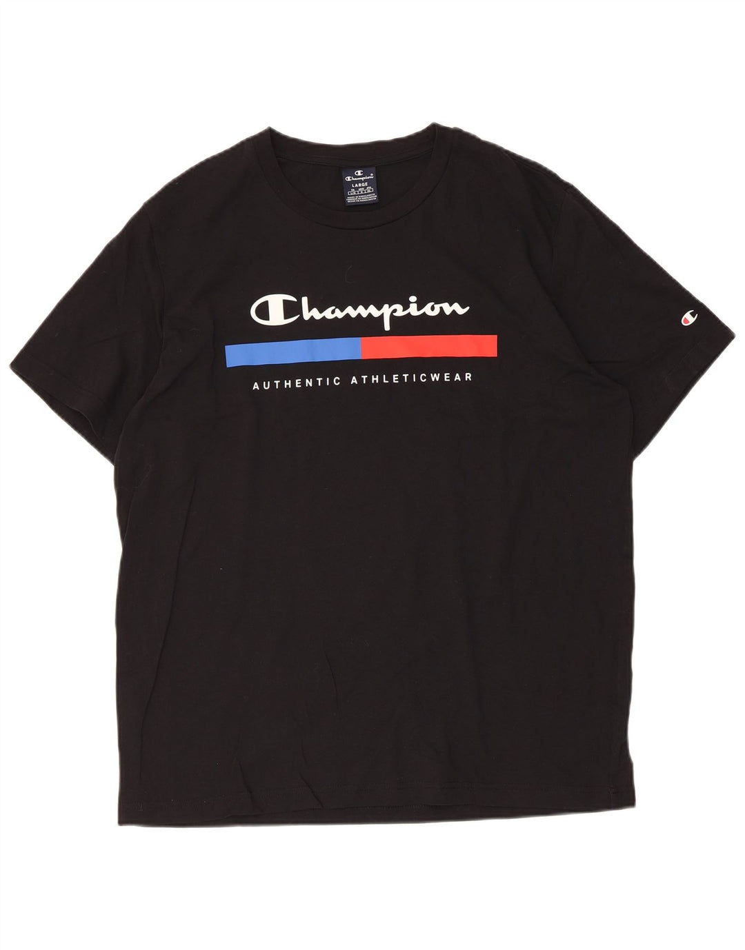 T-shirt grafica da uomo Champion Top grande nera