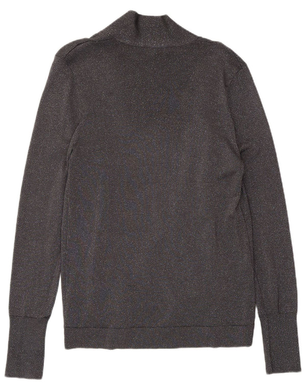 Maglione HOBBS da donna con scollo a V UK 10 Piccola viscosa screziata grigia