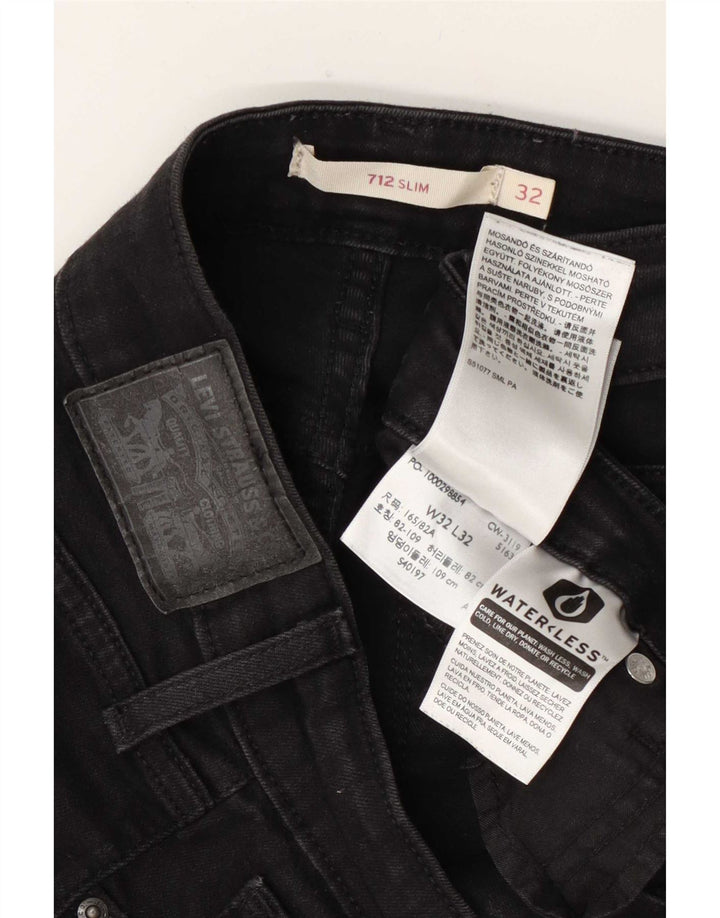 Jeans Levi's 712 Slim da donna W32 L32 cotone nero