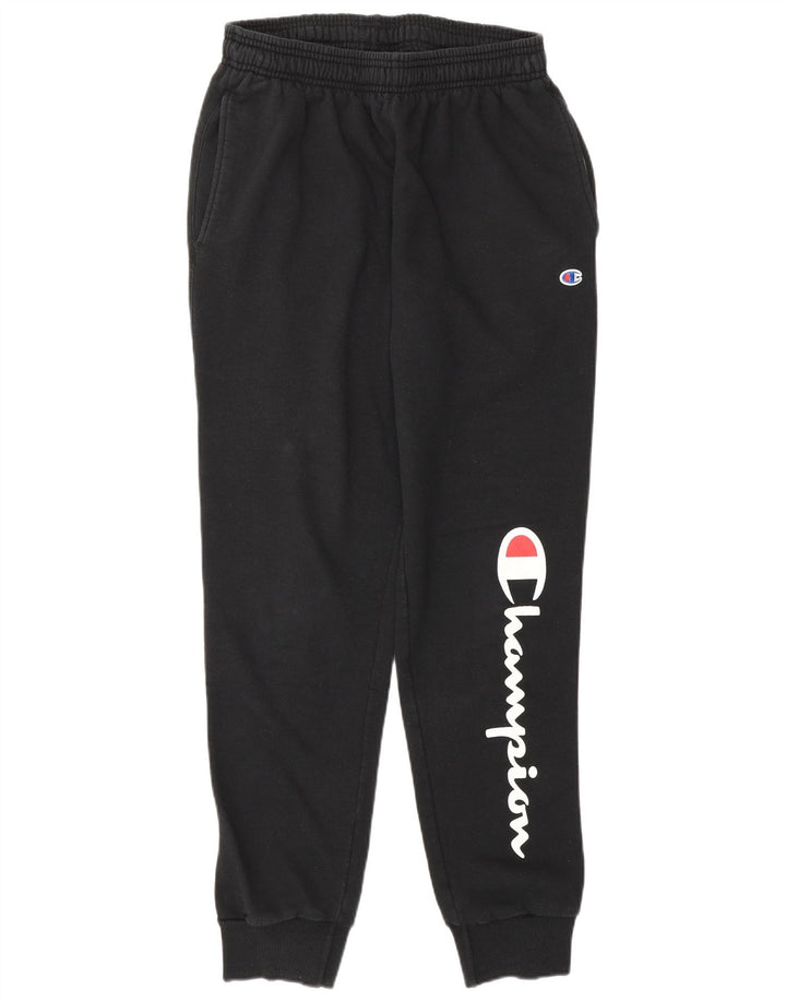CHAMPION Womens Graphic Tracksuit Trousers Joggers UK 14 Medium  Black