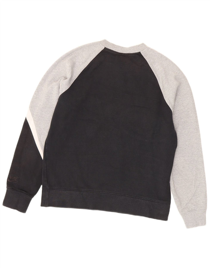 Felpa Nike da uomo in cotone color block medio nero