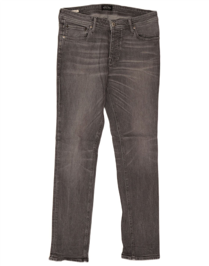 Jack & Jones Donna Tim Slim Jeans W33 L32 Cotone Grigio