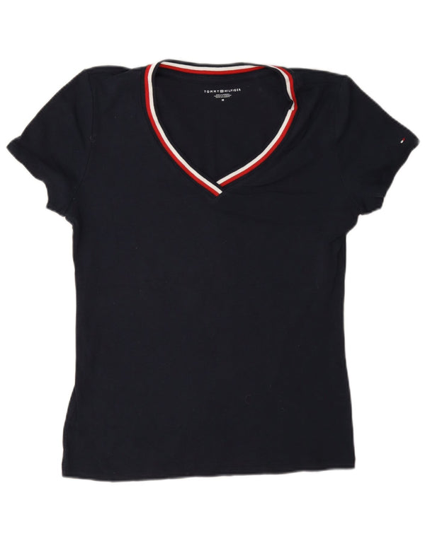 T-shirt da donna Tommy Hilfiger Top UK 14 cotone blu navy medio