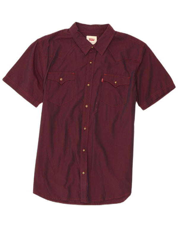 Camicia a maniche corte da uomo Levi's Large in cotone marrone