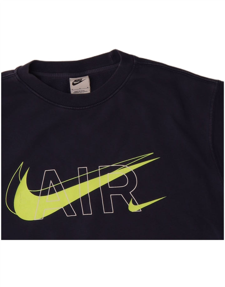 NIKE Felpa con grafica da uomo Maglione medio in cotone blu navy