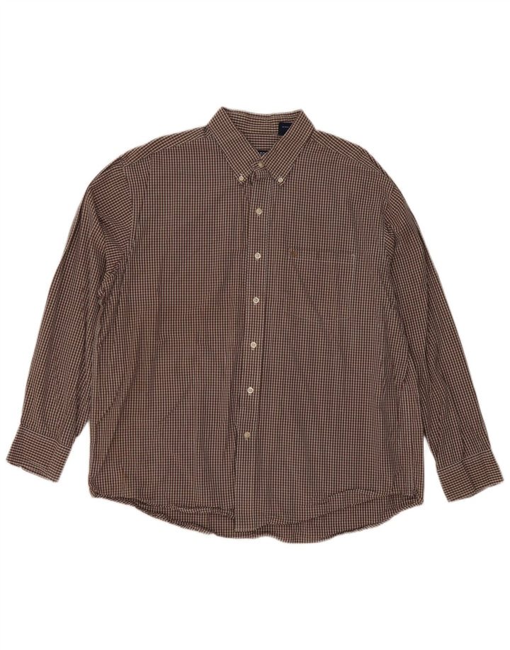 Camicia da uomo Izod XL in cotone a quadri marrone