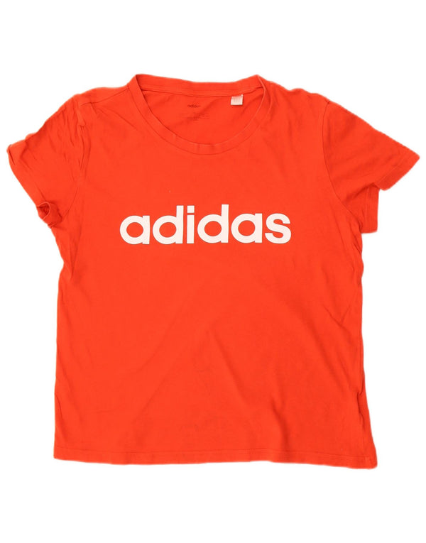 T-shirt grafica da donna Adidas Top UK 16/18 grande rossa in cotone