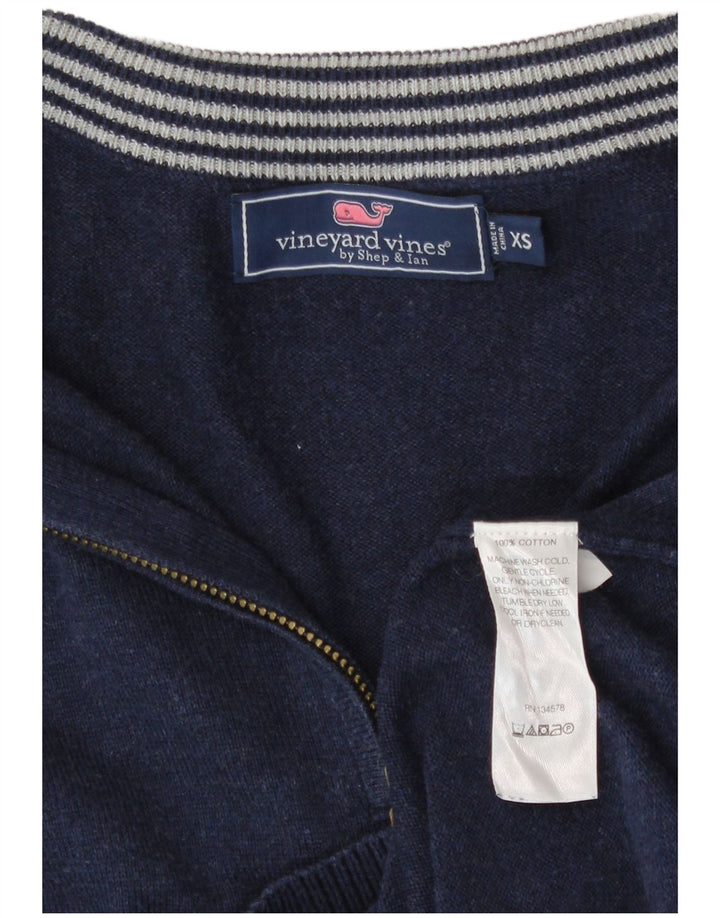Maglione da uomo con collo con zip Vineyard Vines XS in cotone blu navy
