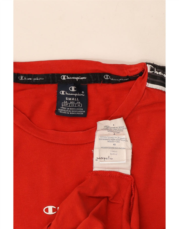 T-shirt grafica da uomo Champion Top Small in cotone color block rosso