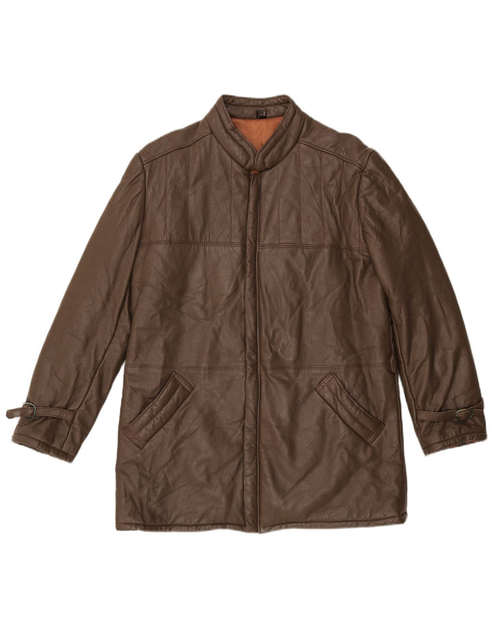 Giacca in pelle da uomo VINTAGE UK 38 Pelle marrone medio