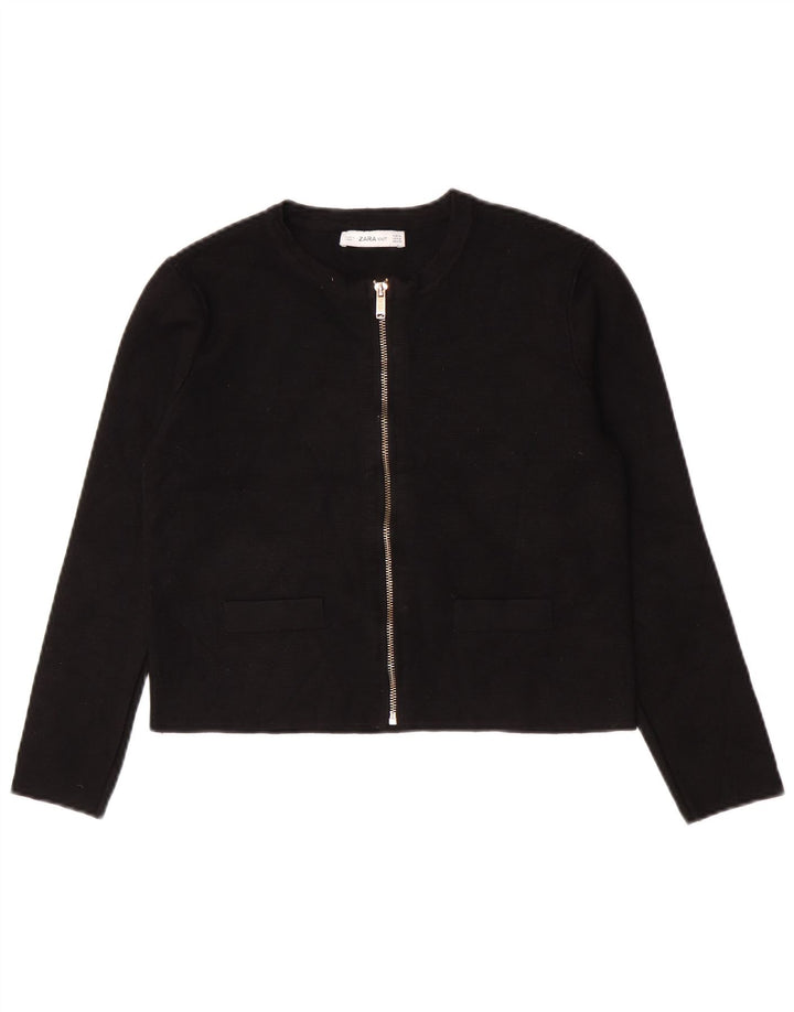 Maglione cardigan corto da donna Zara UK 12 medio nero