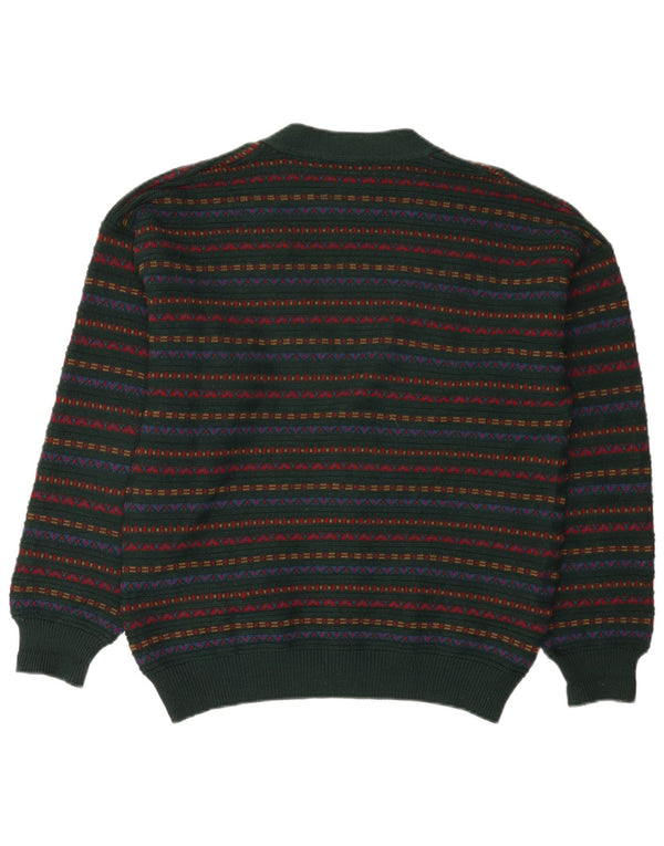 Maglione Cardigan Uomo Il Granchio Lana a Righe Verde Medio