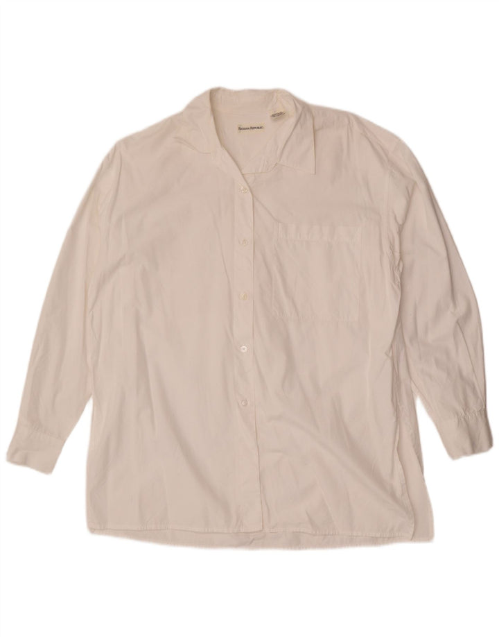 Camicia oversize da donna Banana Republic UK 14 Cotone bianco medio